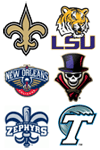 New Orleans Sports, Saints, LSU, Pelicans, Voodoo, Zephyrs, Tulane Greenwave