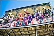 Mardi Gras Revelers on a French Quarter Balcony